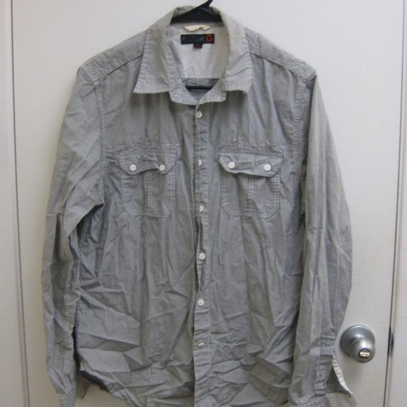 Guess Other - EUC gray and white striped Guess button-up shirt M